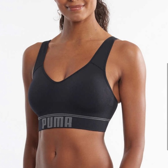 2/$19 Puma Convertible Black Sports Bra size Medium Large XL - Picture 2 of 7
